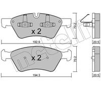 metelligroup 22-0670-0 - Made in Italy - Pastillas de Freno