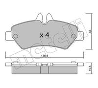 Pastillas de freno 22-0672-0 METELLI para MERCEDES-BENZ VW