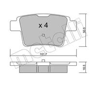 Pastillas de freno 22-0677-0 METELLI para FORD JAGUAR