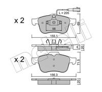 Pastillas de freno 22-0703-0 METELLI para ALFA ROMEO 159 159 Sportwagon SPIDER