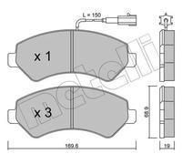 METELLI Juego de 4 pastillas de freno para FIAT: Ducato & PEUGEOT: Boxer & CITROËN: Relay, Jumper (Ref: 22-0709-0)