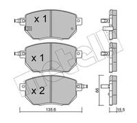 Pastillas de freno 22-0741-0 METELLI para NISSAN INFINITI