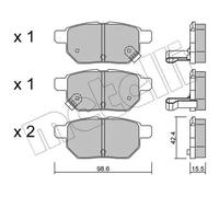 Pastillas de freno 22-0746-0 METELLI para TOYOTA ASTON MARTIN SUBARU DR EVO
