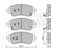 Pastillas de freno 22-0750-0 METELLI para TOYOTA COROLLA Station Wagon COROLLA
