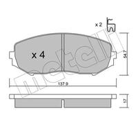 Pastillas de freno 22-0766-0 METELLI para SUZUKI GRAND VITARA II