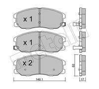 METELLI Juego de 4 pastillas de freno para VAUXHALL: Antara & CHEVROLET: Captiva & OPEL: Antara (Ref: 22-0778-0)