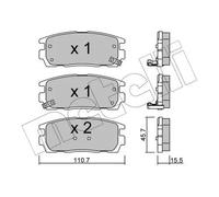 METELLI Juego de 4 pastillas de freno para VAUXHALL: Antara & CHEVROLET: Captiva & OPEL: Antara (Ref: 22-0779-0)