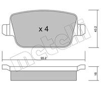 Pastillas de freno 22-0780-0 METELLI para LAND ROVER FORD