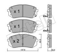 Pastillas de freno 22-0783-0 METELLI para KIA HYUNDAI