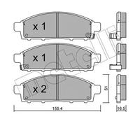 METELLI Juego de 4 pastillas de freno para MITSUBISHI: L200 & FIAT: Fullback (Ref: 22-0791-0)