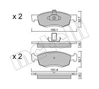 Pastillas de freno 22-0802-0 METELLI para DACIA LOGAN MCV