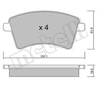 Pastillas de freno 22-0812-0 METELLI para RENAULT MERCEDES-BENZ