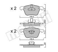 Pastillas de freno 22-0833-0 METELLI para VOLVO XC90 I V70 II S60 I