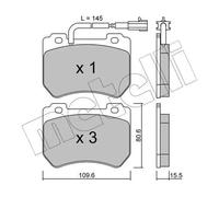 METELLI Juego de 4 pastillas de freno para ALFA ROMEO: Spider, 159, Brera (Ref: 22-0848-0)