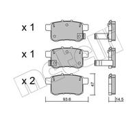 Pastillas de freno 22-0868-0 METELLI para HONDA ACCORD VIII