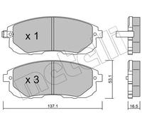 22-0876-0 Metelli Set Pastillas de Freno Delantero Para Suzuki SX4 (2006-2013)