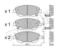 Pastillas de freno 22-0879-0 METELLI para TOYOTA AVENSIS Sedán VERSO