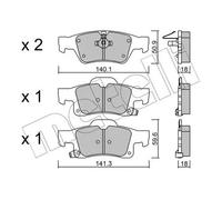 METELLI Juego de 4 pastillas de freno para JEEP: Grand Cherokee (Ref: 22-0928-0)