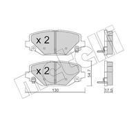 METELLI Juego de 4 pastillas de freno para CHRYSLER: Grand Voyager & LANCIA: Voyager & FIAT: Freemont (Ref: 22-0947-0)