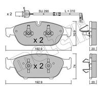 METELLI Juego de 4 pastillas de freno para AUDI: A8, A6, S7, A7 (Ref: 22-0953-0K)