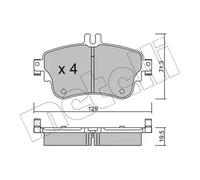 Pastillas de freno 22-0964-0 METELLI para MERCEDES-BENZ CLASE B Sports Tourer