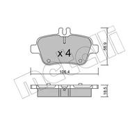 Pastillas de freno 22-0966-0 METELLI para MERCEDES-BENZ INFINITI