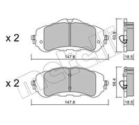 Pastillas de freno 22-0983-0 METELLI para PEUGEOT OPEL CITROËN TOYOTA DS FIAT
