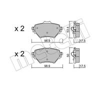 Metelli Juego de 4 pastillas de freno Ref. 22-0987-0 para Peugeot 208/2008/308, DS y Opel Corsa