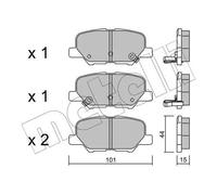 Pastillas de freno 22-0995-0 METELLI para MITSUBISHI PEUGEOT CITROËN MAZDA