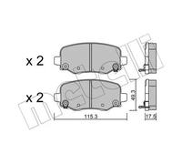 Pastillas de freno 22-1002-0 METELLI para JEEP CHEROKEE