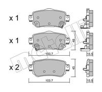 METELLI Juego de 4 pastillas de freno para RENAULT: Koleos, Kadjar & NISSAN: X-Trail, Qashqai, Leaf (Ref: 22-1011-0)