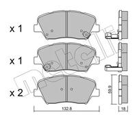 Pastillas de freno 22-1026-0 METELLI para KIA HYUNDAI