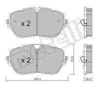 Pastillas de freno 22-1105-0 METELLI para PEUGEOT DS CITROËN OPEL