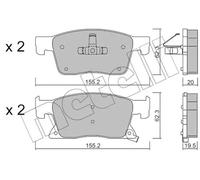 Pastillas de freno 22-1115-0 METELLI para OPEL ASTRA K ASTRA K Sports Tourer