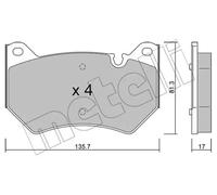 Pastillas de freno 22-1170-0 METELLI para AUDI Q5 Q5 Sportback