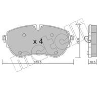 Pastillas de freno 22-1172-1 METELLI para VW MULTIVAN T7