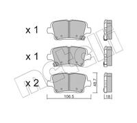 Pastillas de freno 22-1181-0 METELLI para OPEL INSIGNIA B Grand Sport