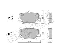 METELLI Juego de 4 pastillas de freno para VOLVO: XC 40 (Ref: 22-1187-0)