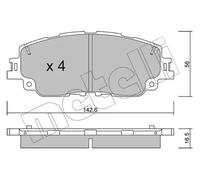 Pastillas de freno 22-1227-0 METELLI para TOYOTA LEXUS