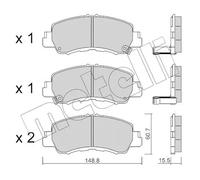 Pastillas de freno 22-1239-0 METELLI para MITSUBISHI ECLIPSE CROSS