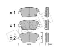 Pastillas de freno 22-1242-0 METELLI para HYUNDAI i30 i30 FASTBACK KONA