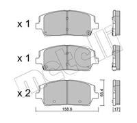 Pastillas de freno 22-1244-0 METELLI para KIA HYUNDAI
