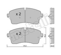 Juego De Pastillas De Freno Metelli 22-1250-1 para Jaguar Land Rover