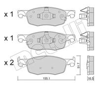 METELLI Juego de 4 pastillas de freno para TOYOTA: Yaris, Aygo & MAZDA: 2 (Ref: 22-1282-0)