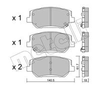Pastillas de freno 22-1297-0 METELLI para HYUNDAI SANTA FE IV