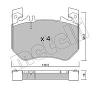 Pastillas de freno 22-1311-0 METELLI para MERCEDES-BENZ CLASE S GLC GLC Coupe