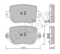 Pastillas de freno 22-1334-0 METELLI para TESLA MODEL 3 MODEL Y