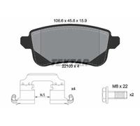 Juego de pastillas de freno TEXTAR 2210301, atrás