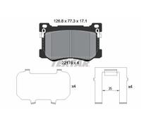 Pastillas de freno 2217601 TEXTAR para HYUNDAI GENESIS