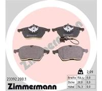 Zimmermann 23392.200.1 Serie Pastillas freno, Delantero, 1 sensor, incluye placa smorzante